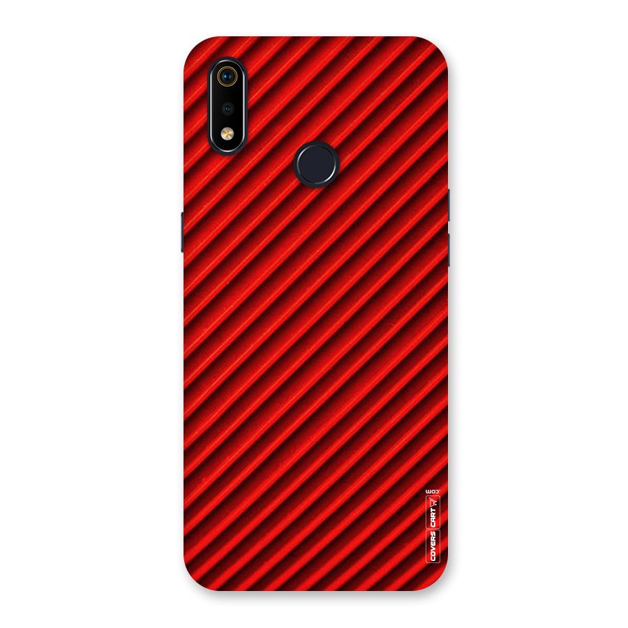 Red Rugged Stripes Back Case for Realme 3i
