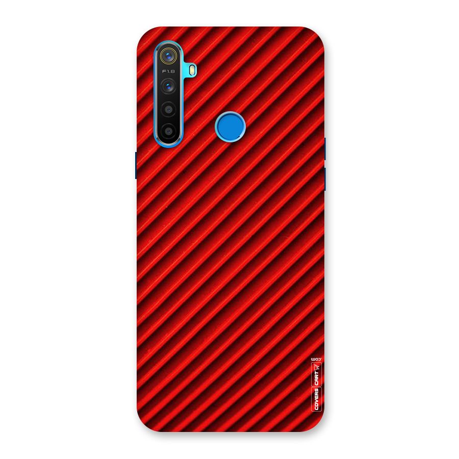 Red Rugged Stripes Back Case for Realme 5