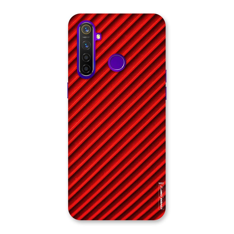 Red Rugged Stripes Back Case for Realme 5 Pro