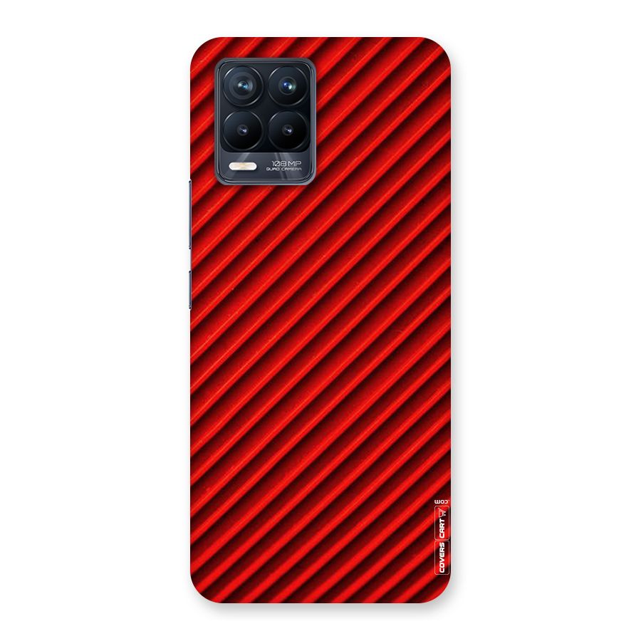 Red Rugged Stripes Back Case for Realme 8 Pro