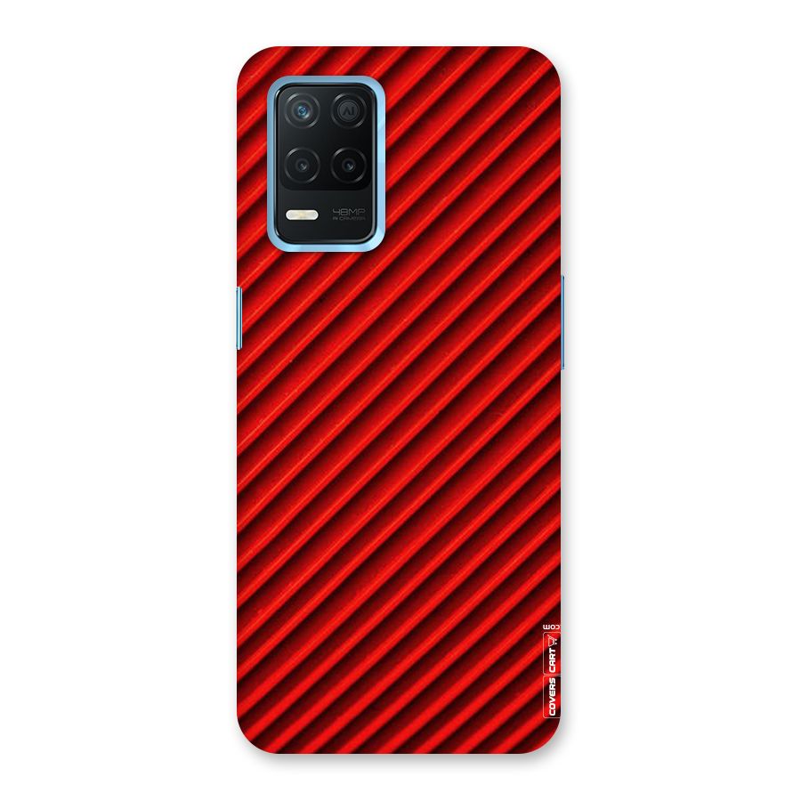 Red Rugged Stripes Back Case for Realme 8s 5G