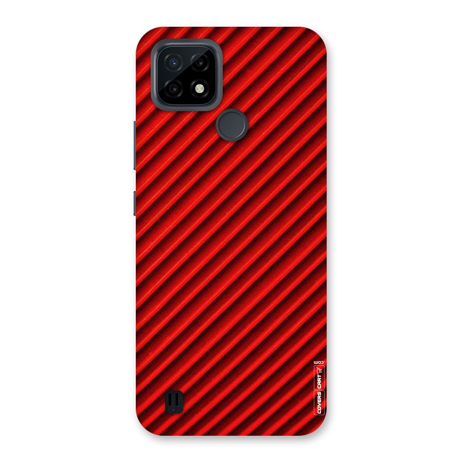 Red Rugged Stripes Back Case for Realme C21