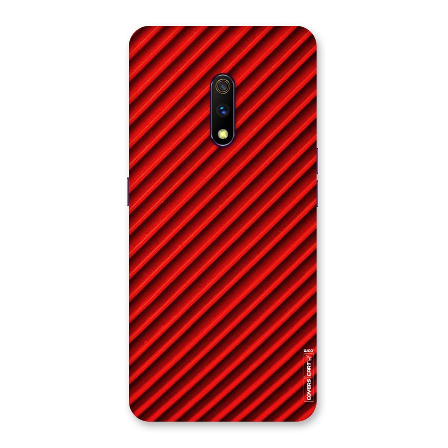 Red Rugged Stripes Back Case for Realme X