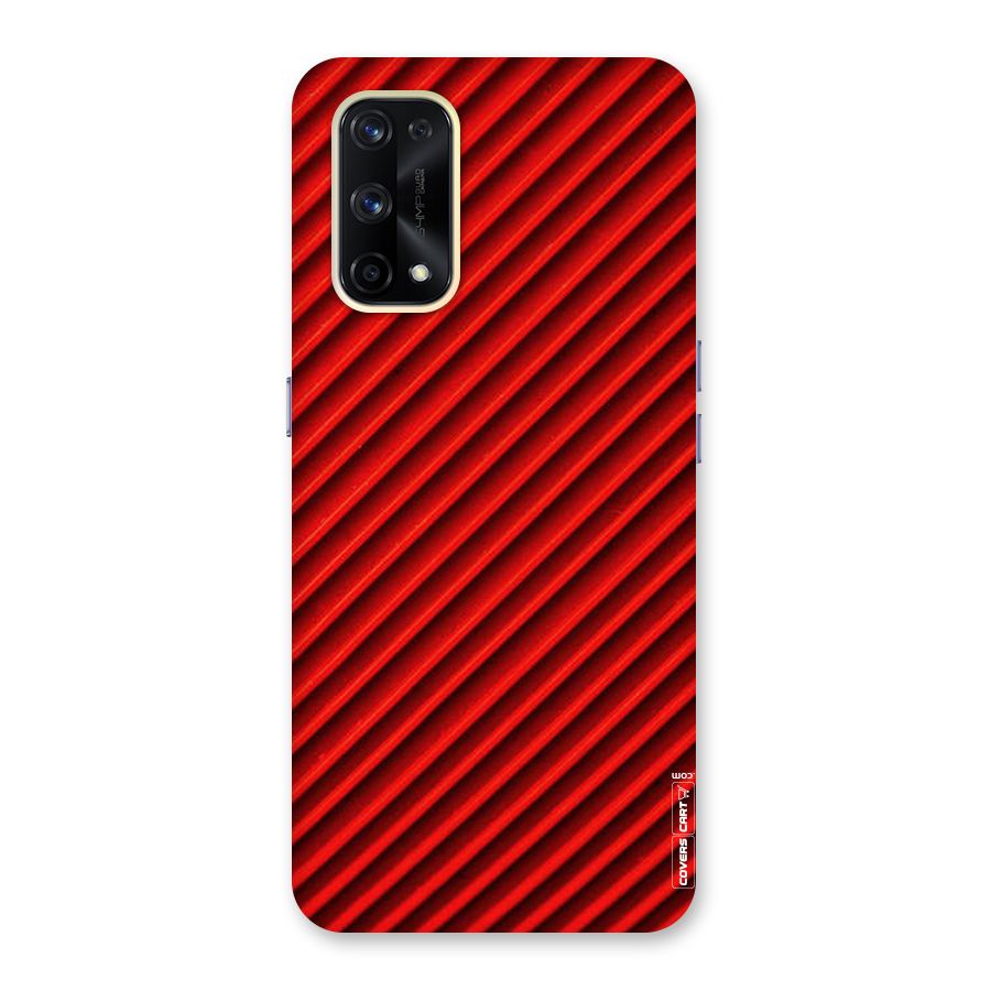 Red Rugged Stripes Glass Back Case for Realme X7 Pro