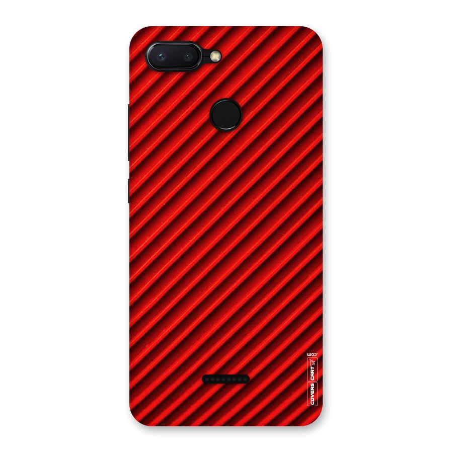 Red Rugged Stripes Back Case for Redmi 6