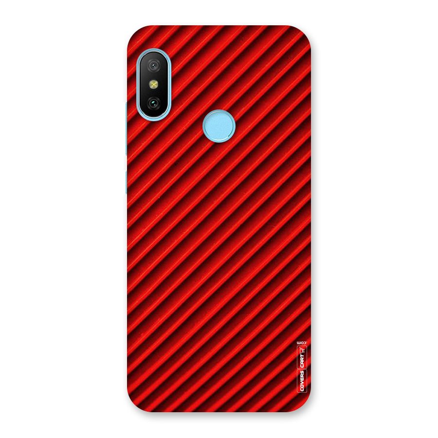 Red Rugged Stripes Back Case for Redmi 6 Pro