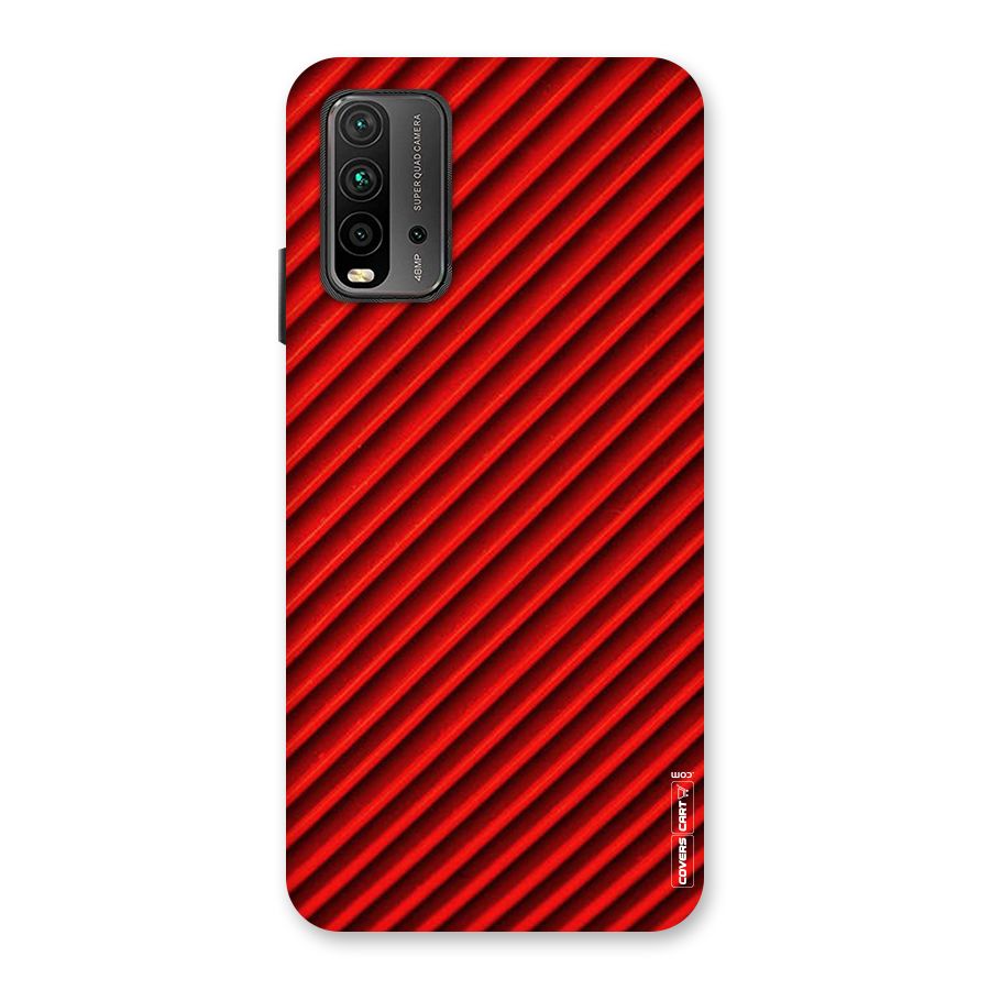 Red Rugged Stripes Back Case for Redmi 9 Power