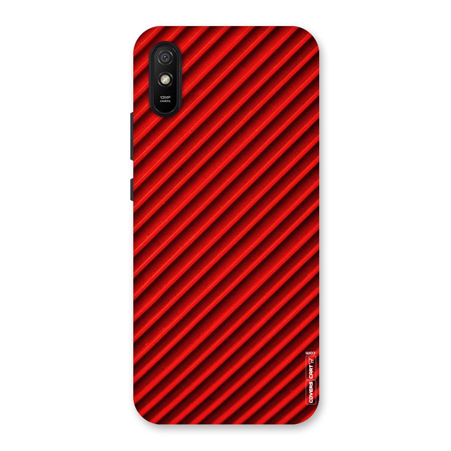 Red Rugged Stripes Back Case for Redmi 9i