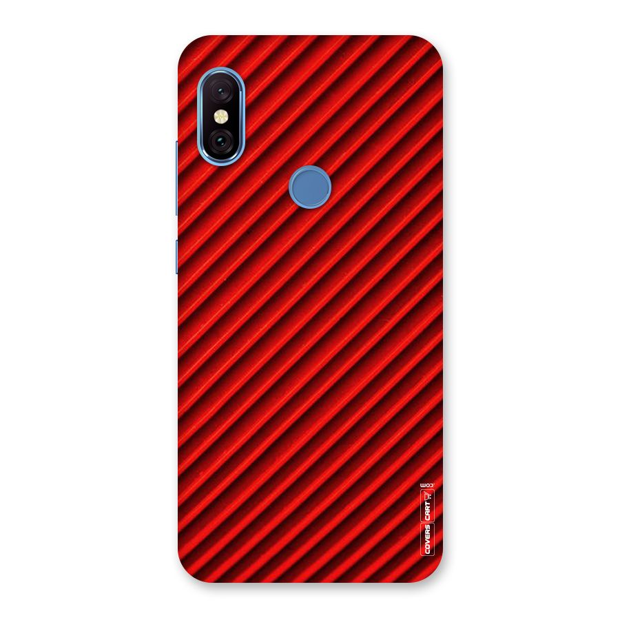 Red Rugged Stripes Back Case for Redmi Note 6 Pro