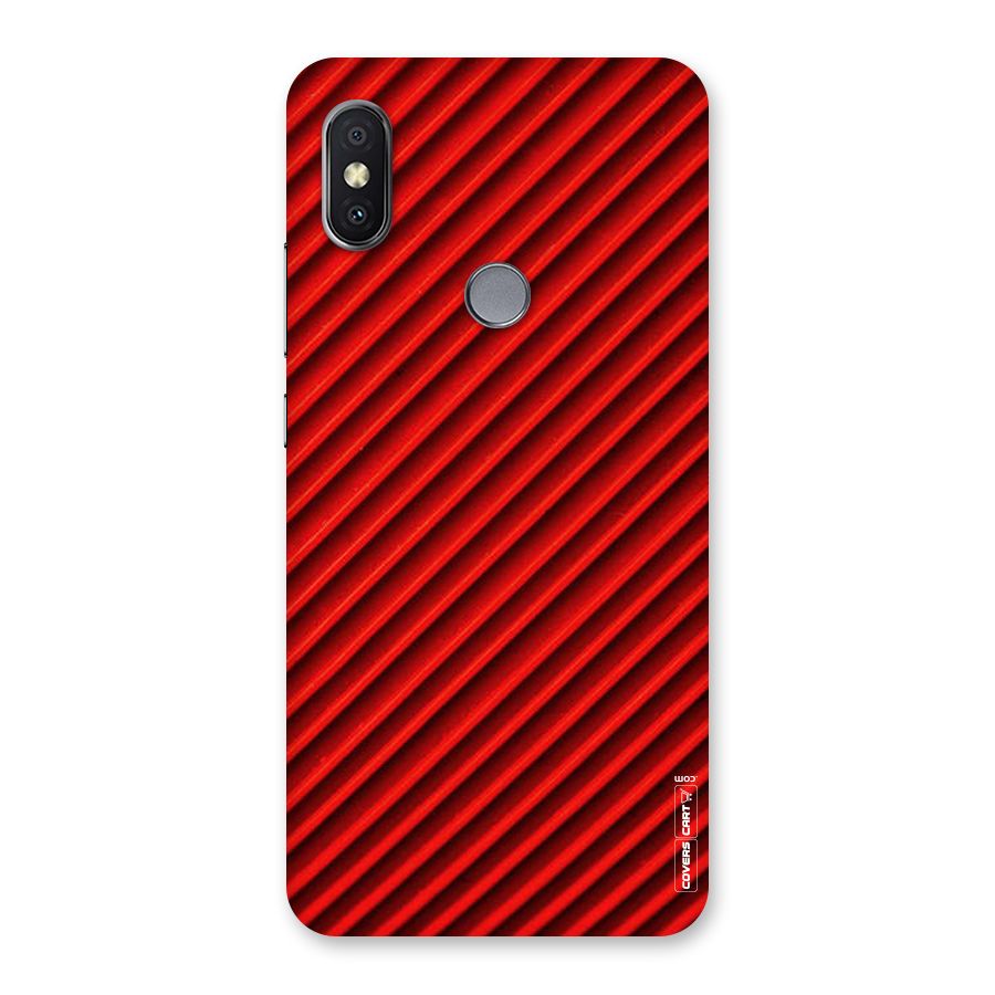 Red Rugged Stripes Back Case for Redmi Y2