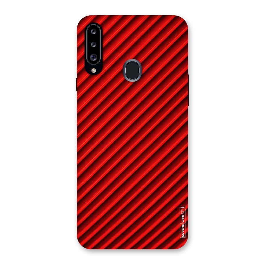 Red Rugged Stripes Back Case for Samsung Galaxy A20s