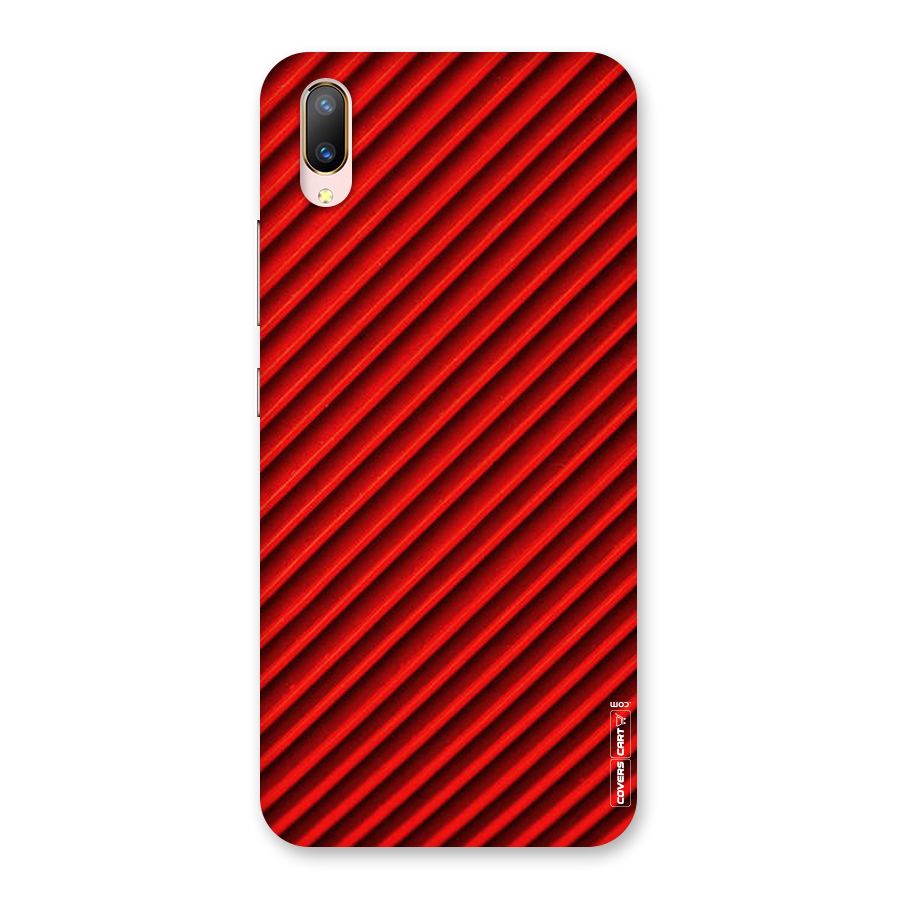 Red Rugged Stripes Back Case for Vivo V11 Pro