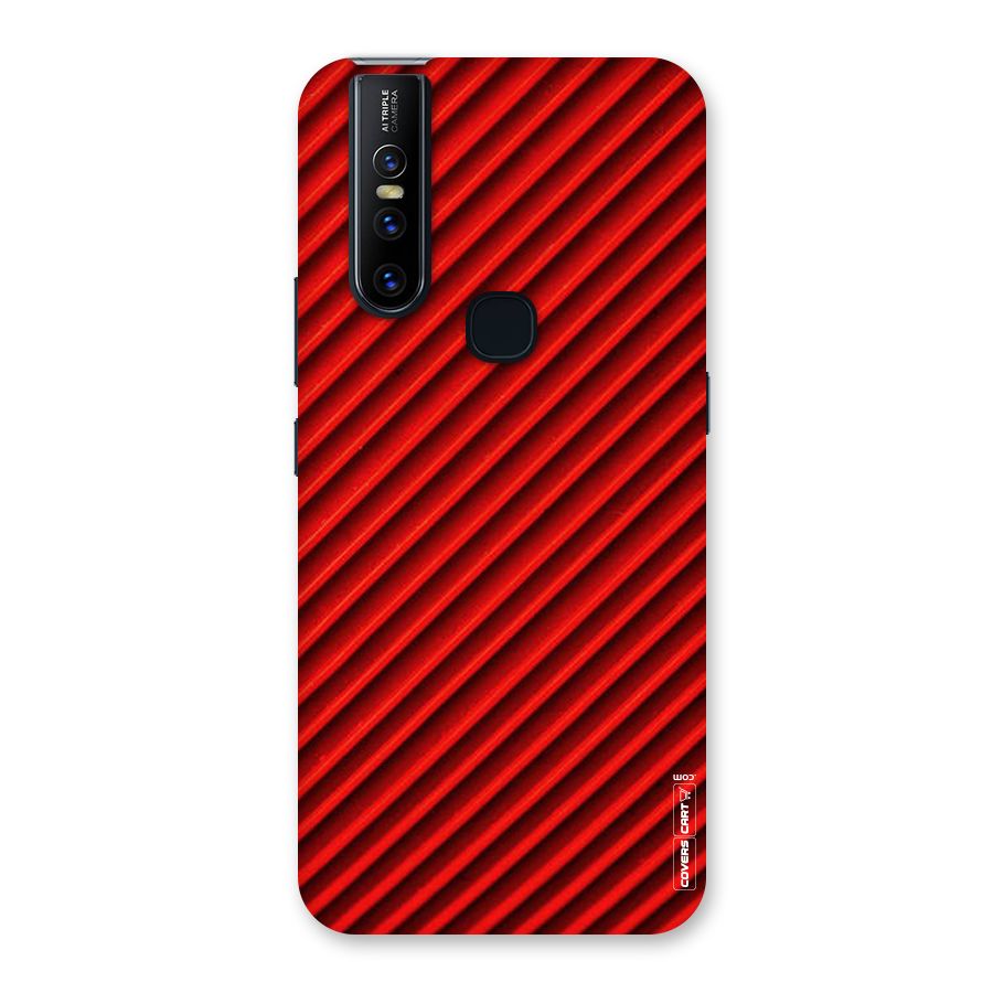Red Rugged Stripes Back Case for Vivo V15