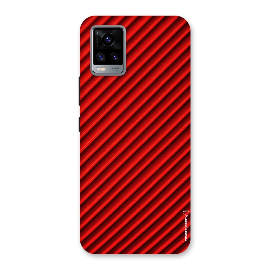 Red Rugged Stripes Back Case for Vivo V20