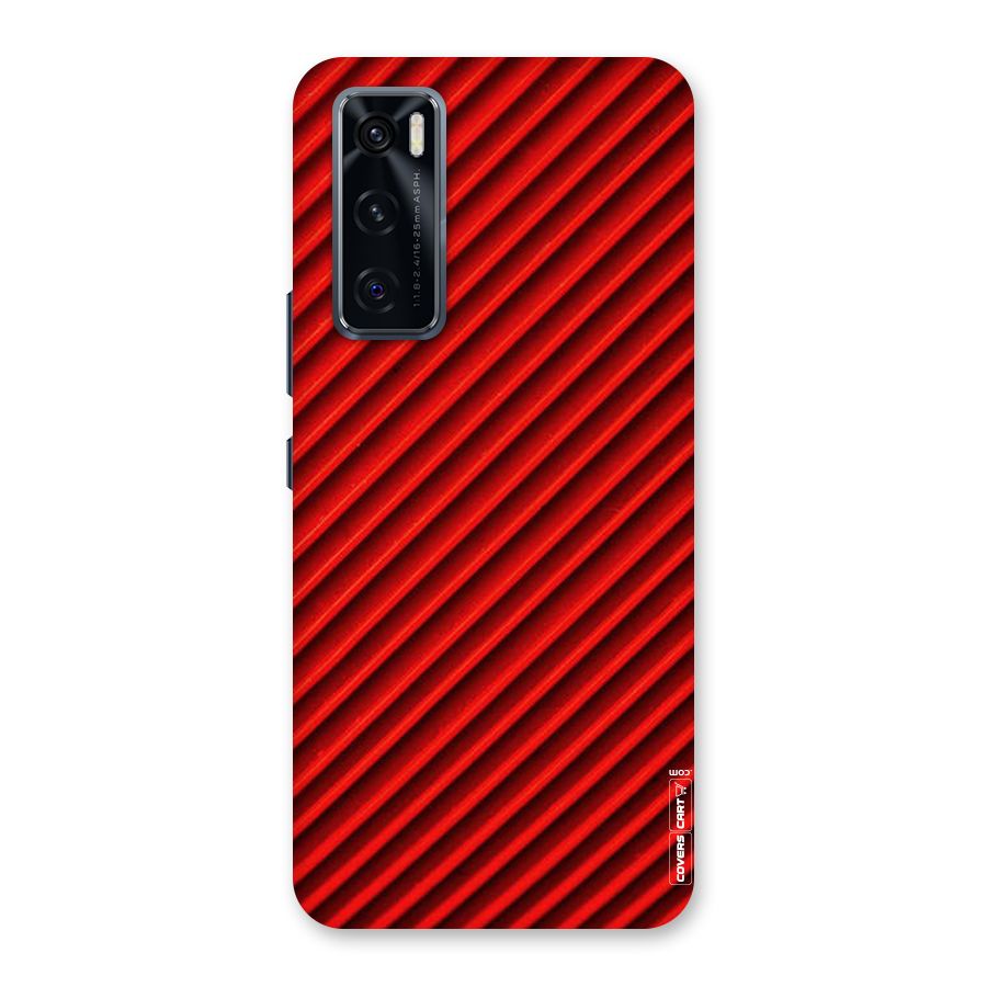 Red Rugged Stripes Back Case for Vivo V20 SE