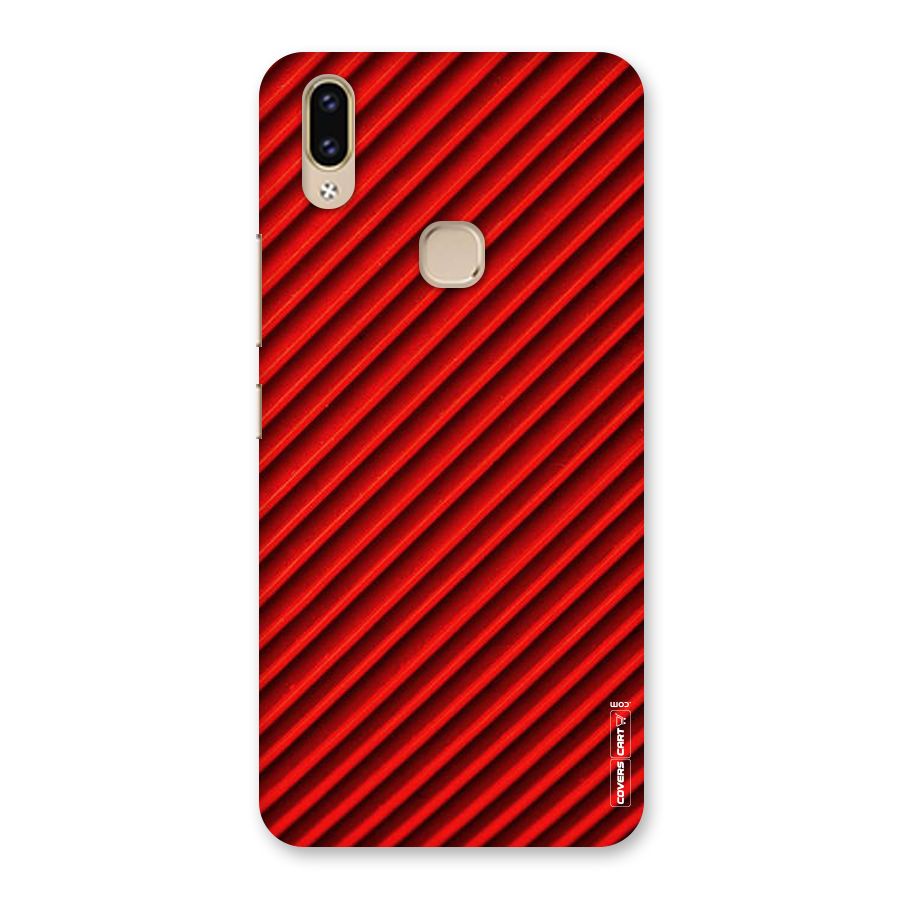 Red Rugged Stripes Back Case for Vivo V9 Youth