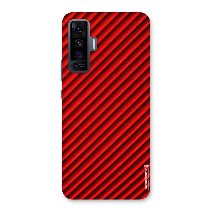 Red Rugged Stripes Back Case for Vivo X50