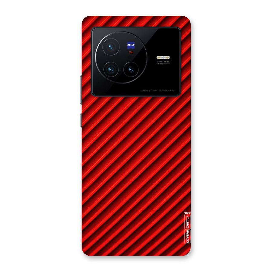 Red Rugged Stripes Back Case for Vivo X80