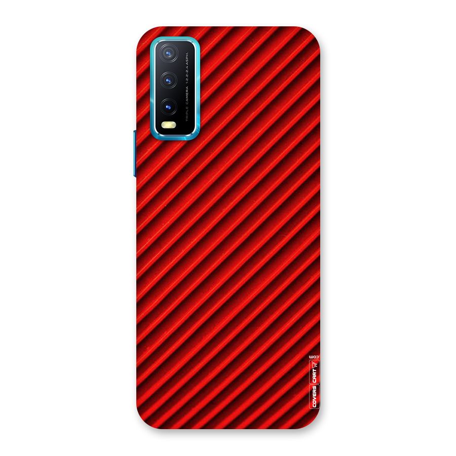 Red Rugged Stripes Back Case for Vivo Y20