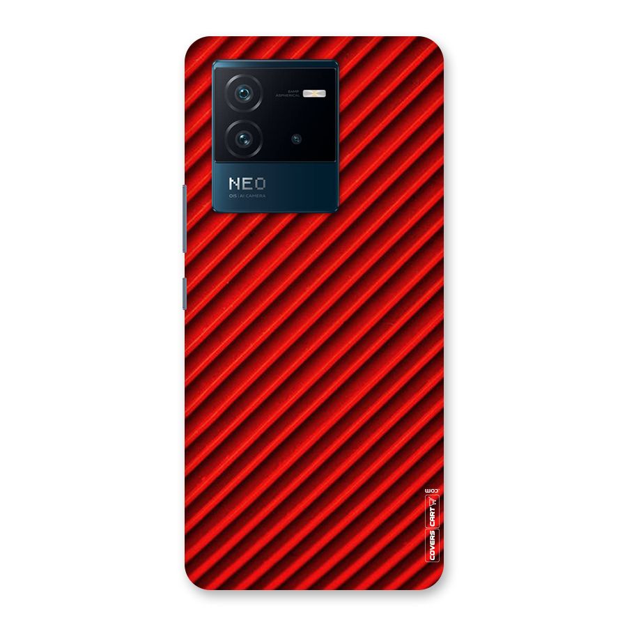 Red Rugged Stripes Back Case for Vivo iQOO Neo 6 5G