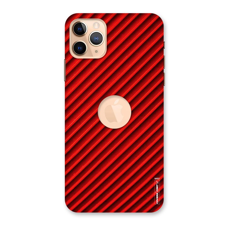 Red Rugged Stripes Back Case for iPhone 11 Pro Max Logo Cut