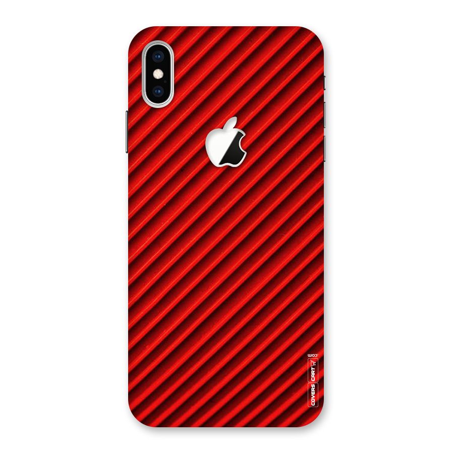 Red Rugged Stripes Back Case for iPhone XS Max Apple Cut