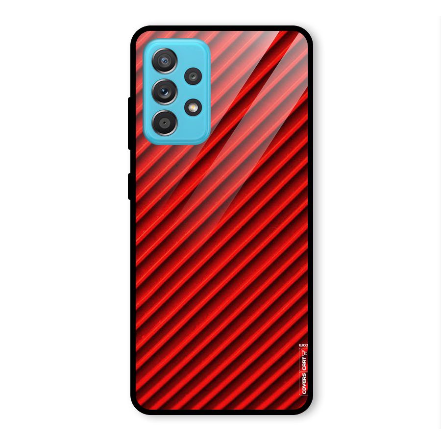 Red Rugged Stripes Glass Back Case for Galaxy A52s 5G