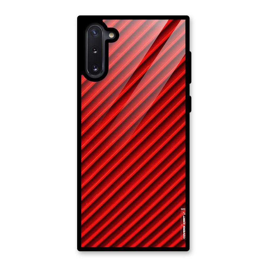 Red Rugged Stripes Glass Back Case for Galaxy Note 10