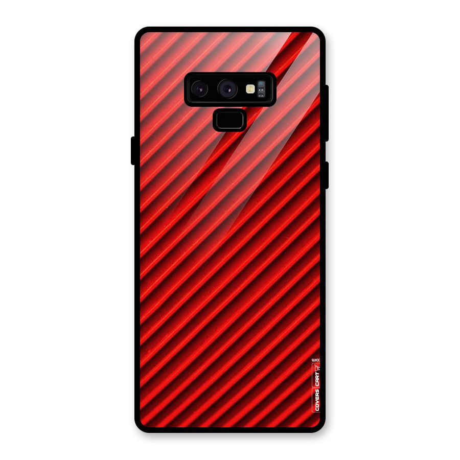 Red Rugged Stripes Glass Back Case for Galaxy Note 9