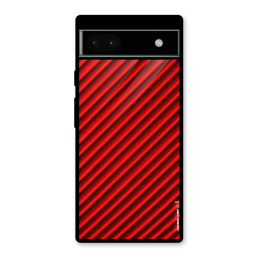 Red Rugged Stripes Glass Back Case for Google Pixel 6a
