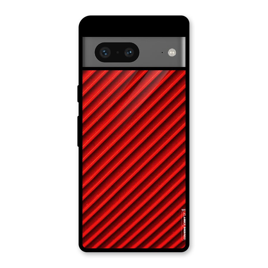 Red Rugged Stripes Glass Back Case for Google Pixel 7