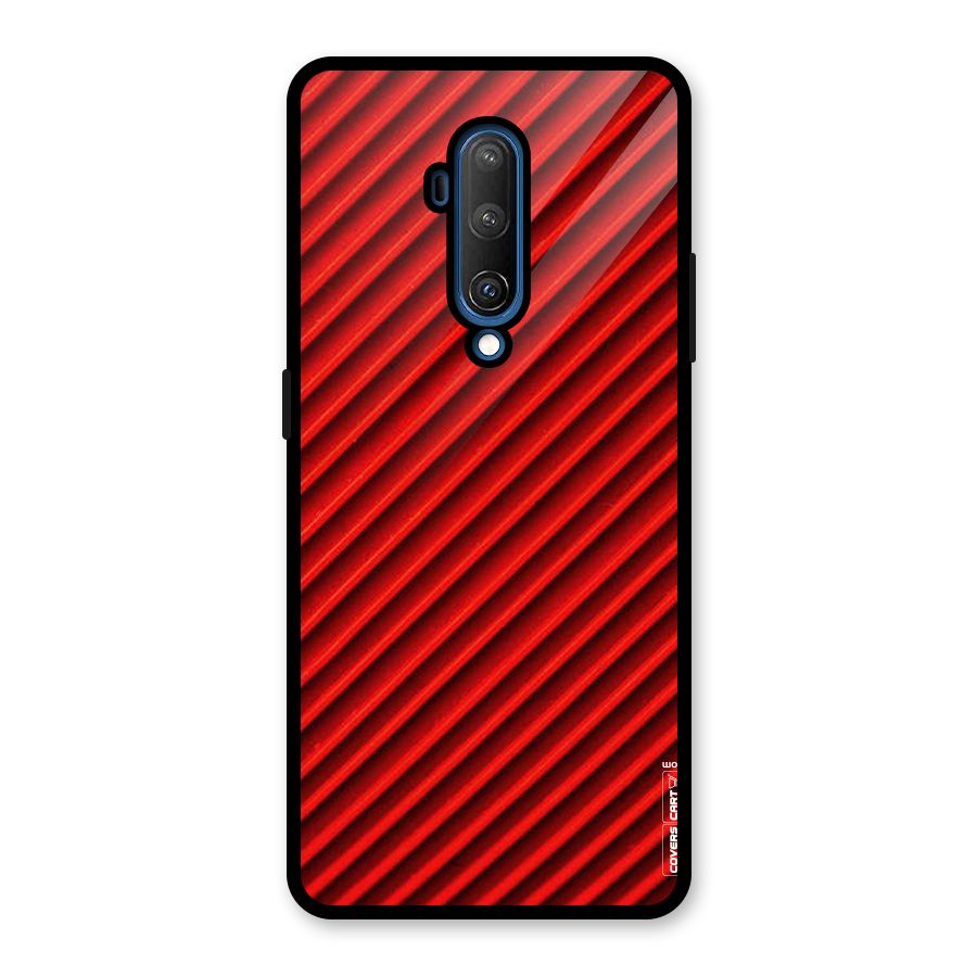 Red Rugged Stripes Glass Back Case for OnePlus 7T Pro