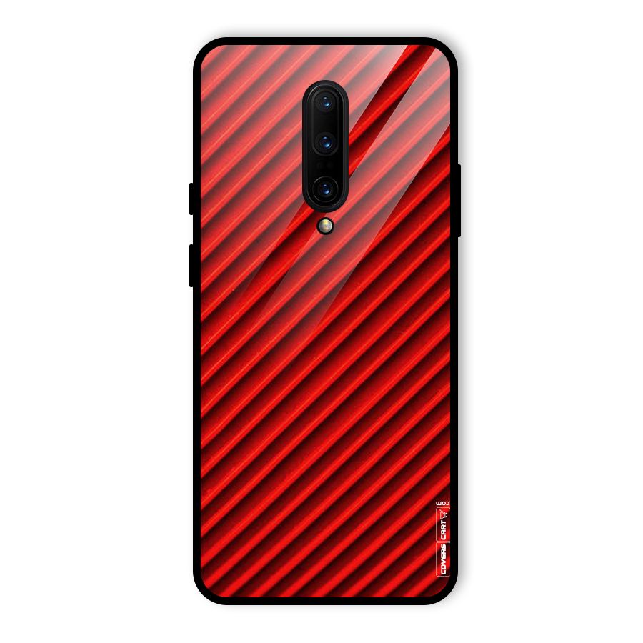 Red Rugged Stripes Glass Back Case for OnePlus 7 Pro