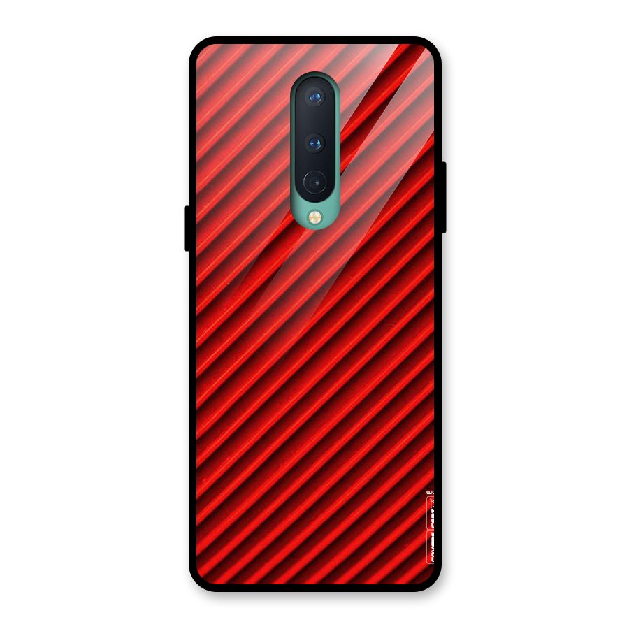 Red Rugged Stripes Glass Back Case for OnePlus 8