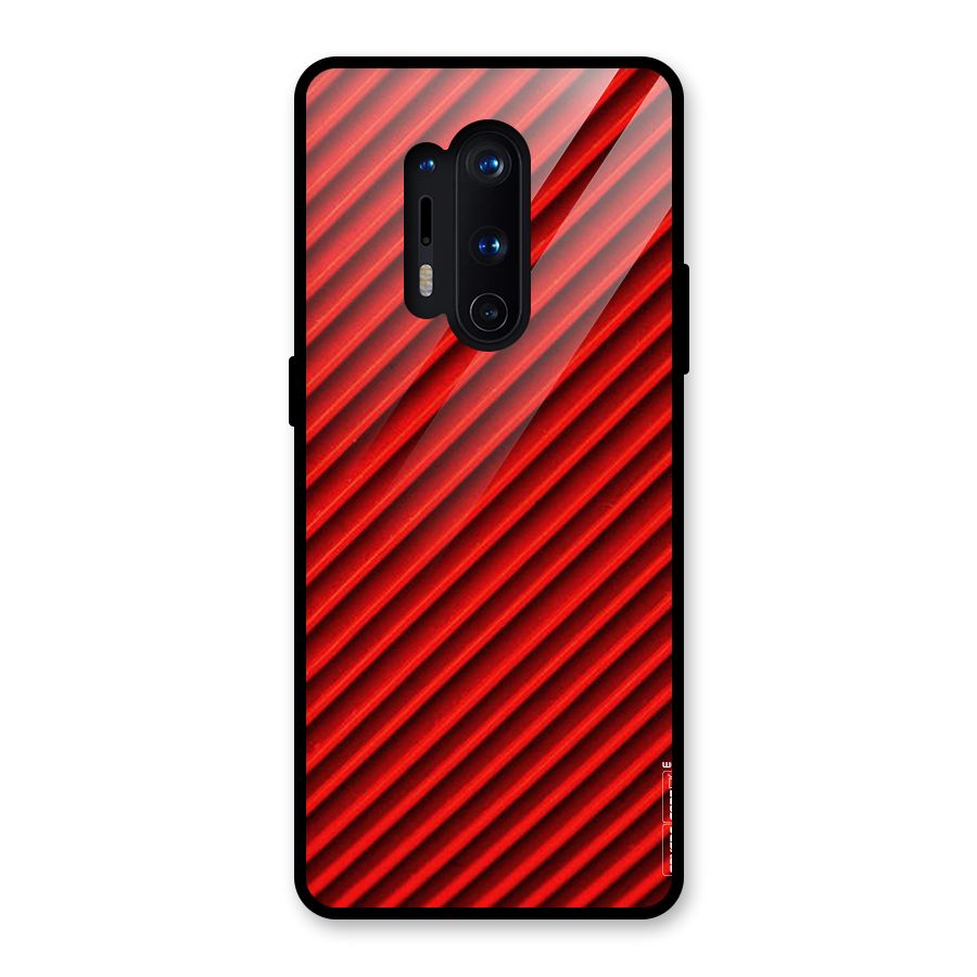 Red Rugged Stripes Glass Back Case for OnePlus 8 Pro