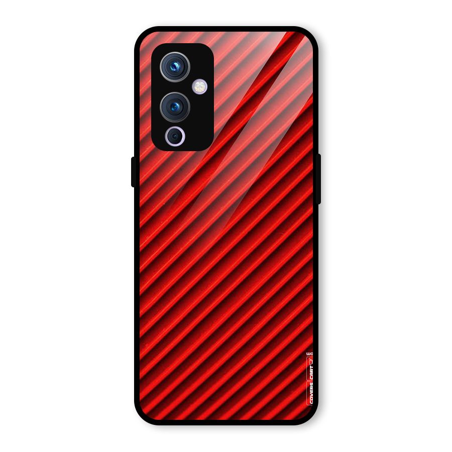 Red Rugged Stripes Glass Back Case for OnePlus 9