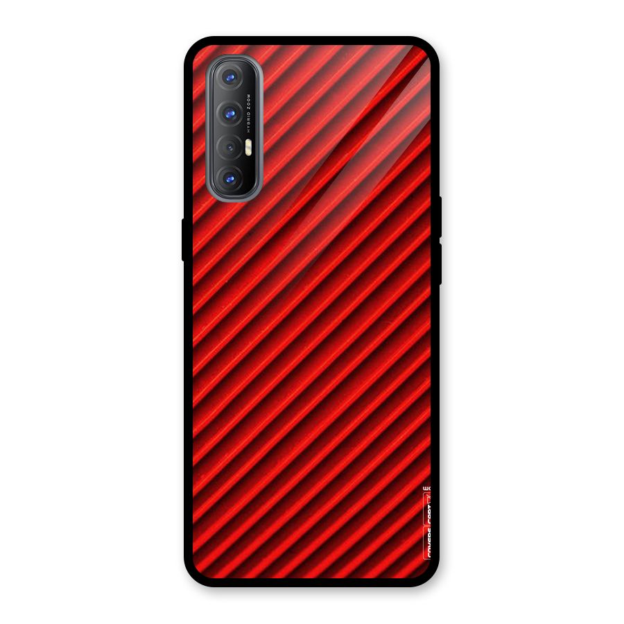 Red Rugged Stripes Glass Back Case for Oppo Reno3 Pro