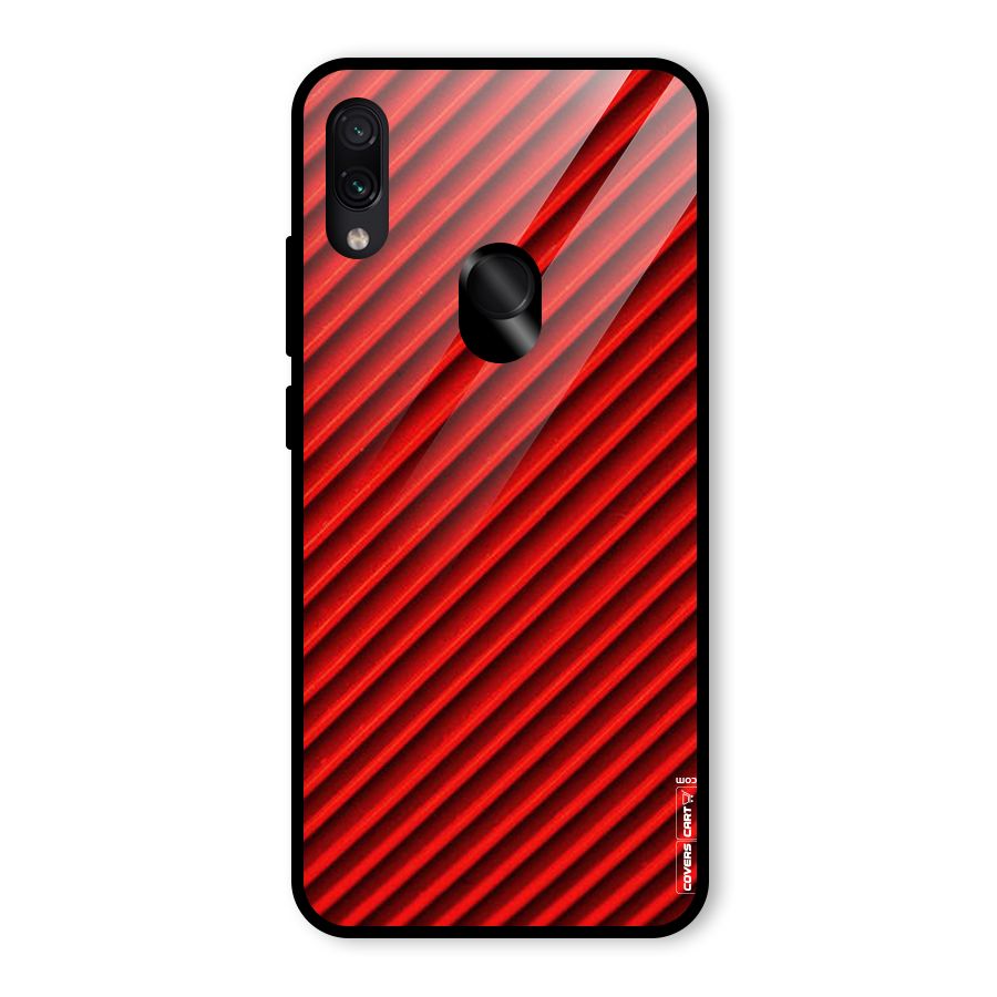 Red Rugged Stripes Glass Back Case for Redmi Note 7