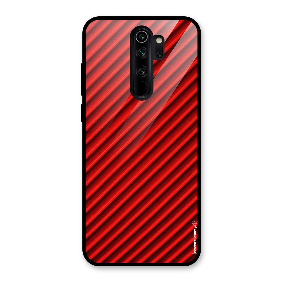Red Rugged Stripes Glass Back Case for Redmi Note 8 Pro