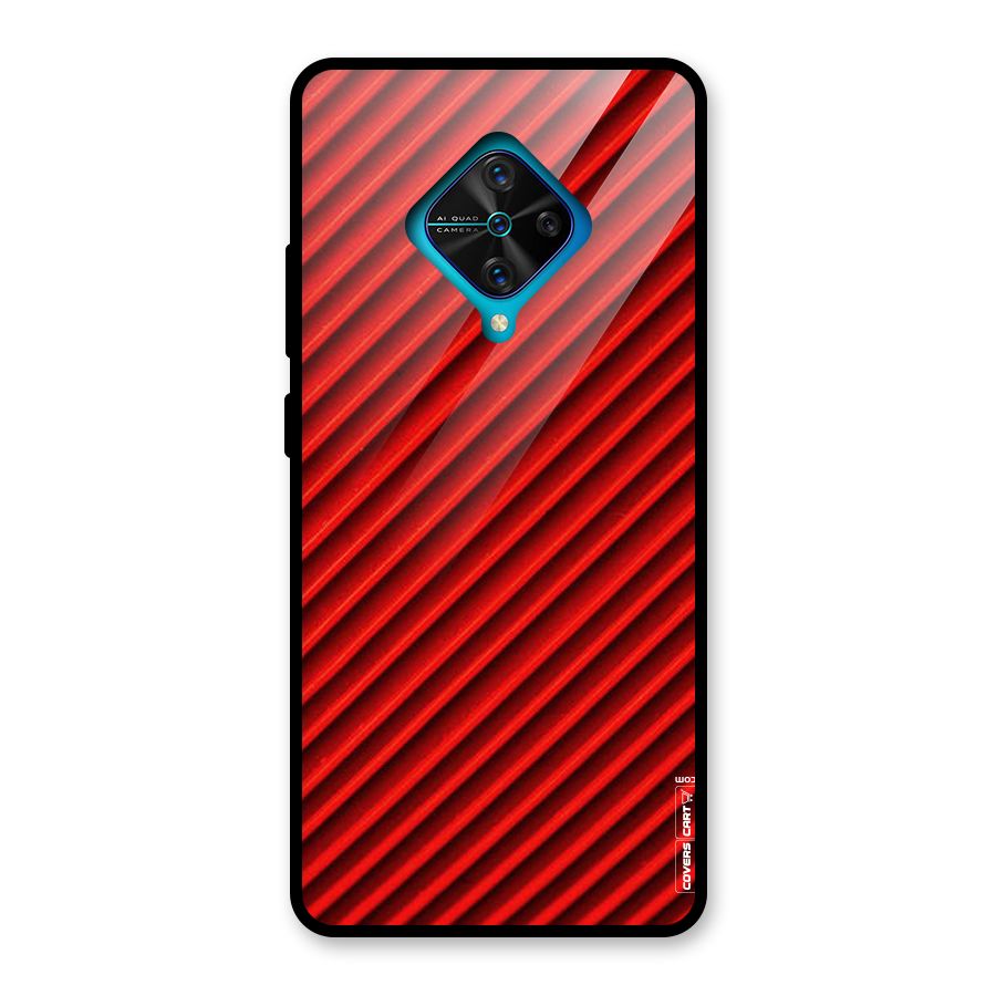 Red Rugged Stripes Glass Back Case for Vivo S1 Pro