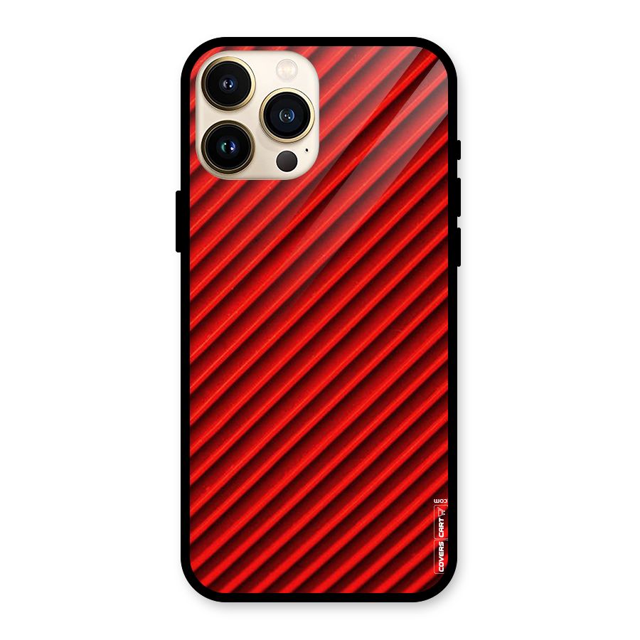 Red Rugged Stripes Glass Back Case for iPhone 13 Pro Max