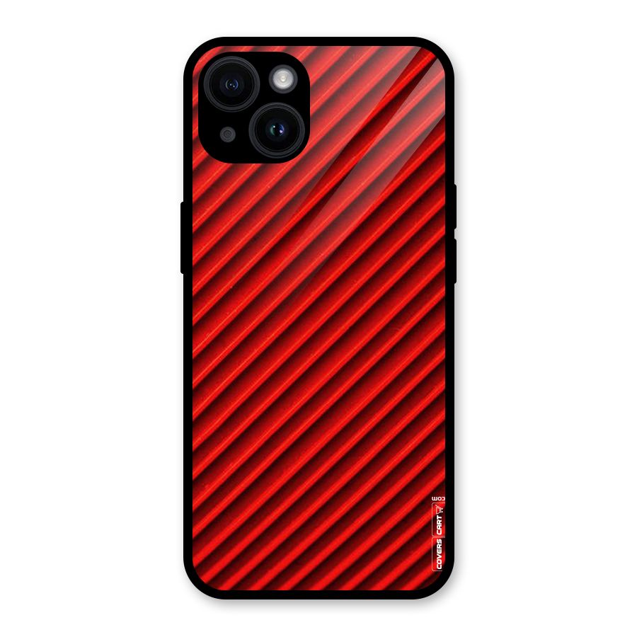 Red Rugged Stripes Glass Back Case for iPhone 14
