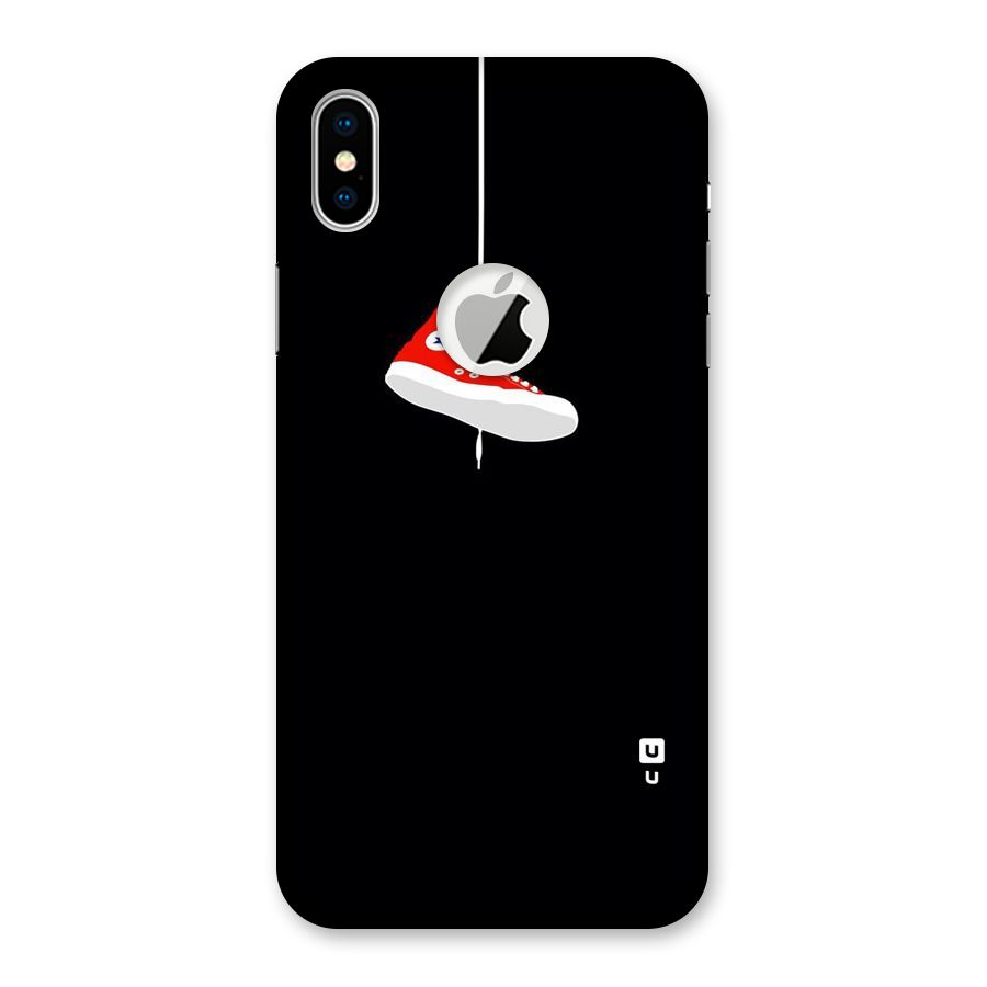 Red Shoe Hanging Back Case for iPhone X Logo Cut