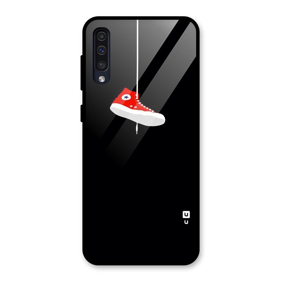 Red Shoe Hanging Glass Back Case for Galaxy A50