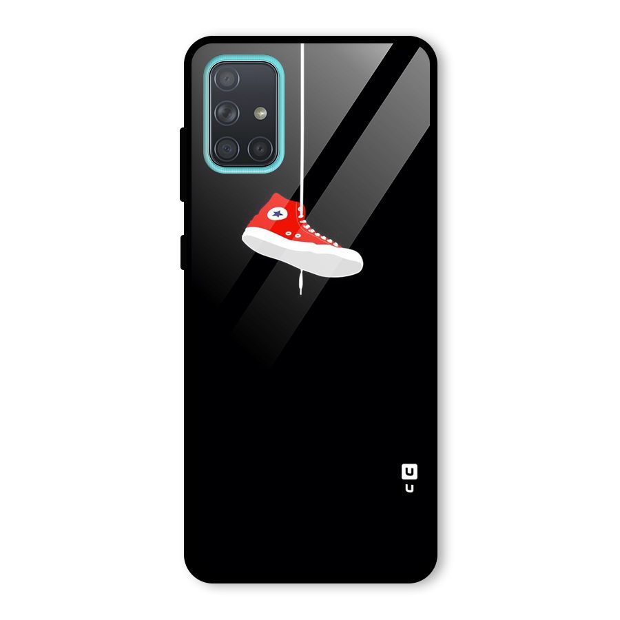 Red Shoe Hanging Glass Back Case for Galaxy A71