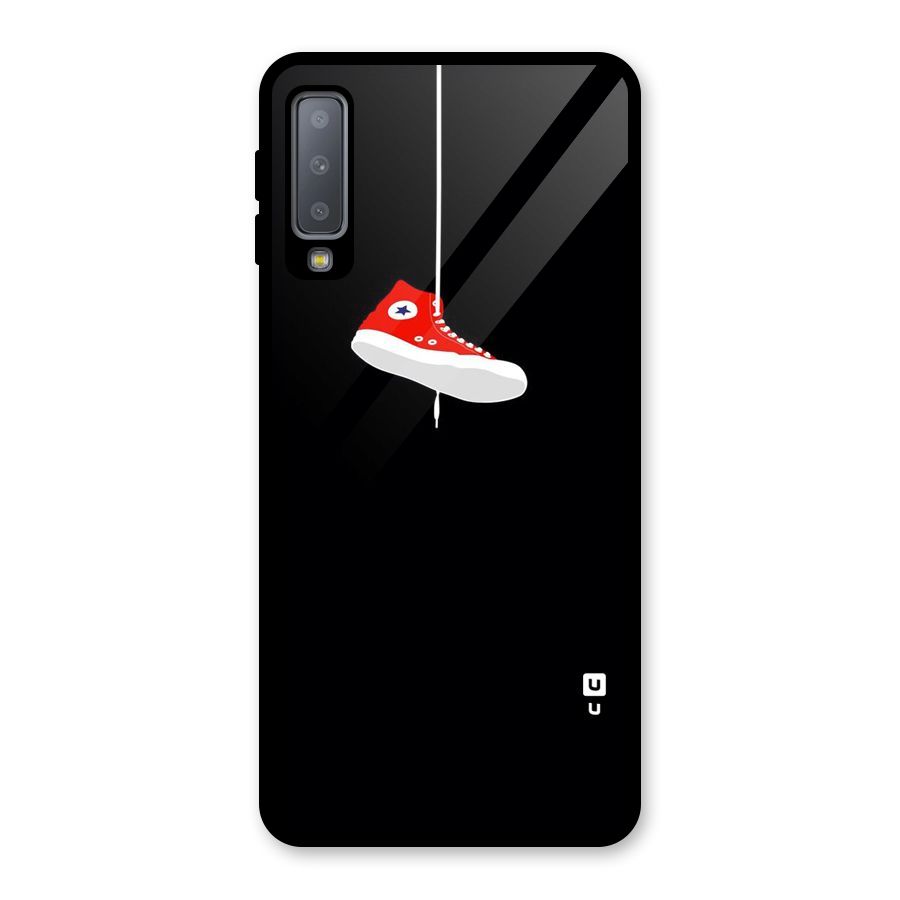 Red Shoe Hanging Glass Back Case for Galaxy A7 (2018)