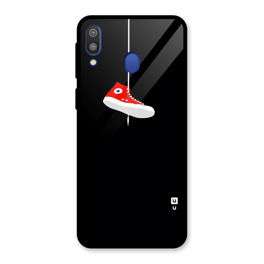 Red Shoe Hanging Glass Back Case for Galaxy M20