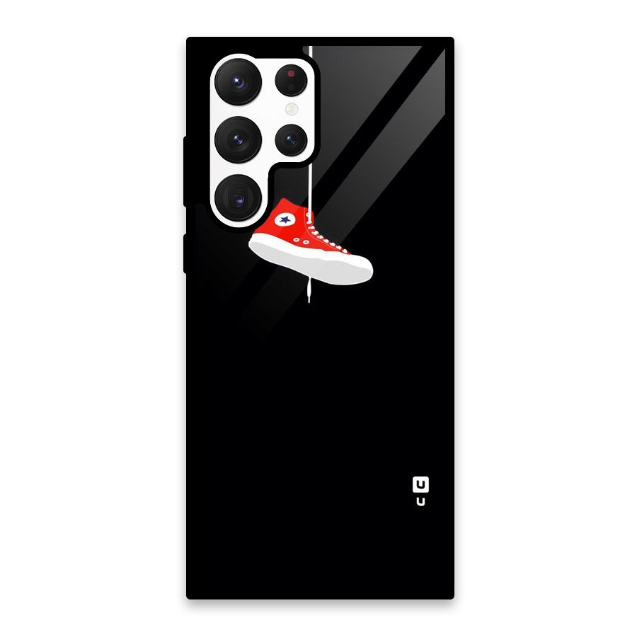 Red Shoe Hanging Glass Back Case for Galaxy S22 Ultra 5G