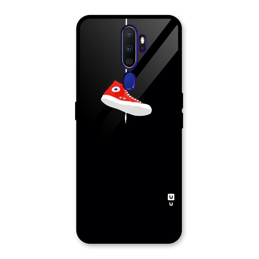 Red Shoe Hanging Glass Back Case for Oppo A9 (2020)