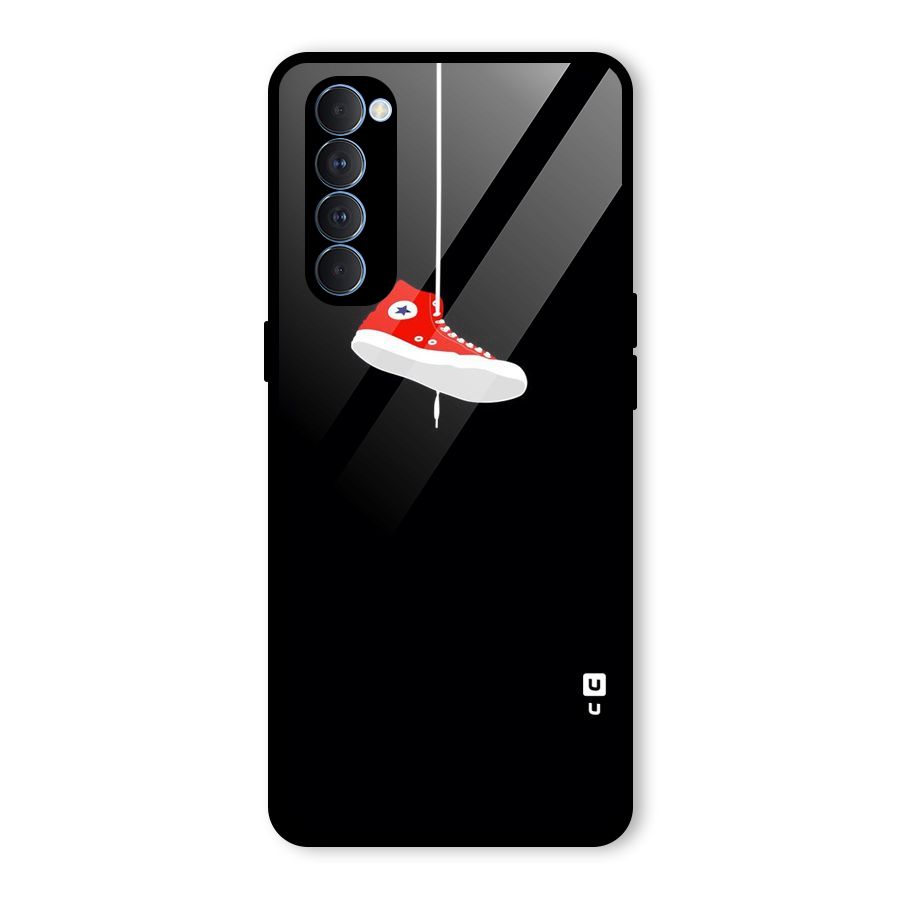 Red Shoe Hanging Glass Back Case for Oppo Reno4 Pro